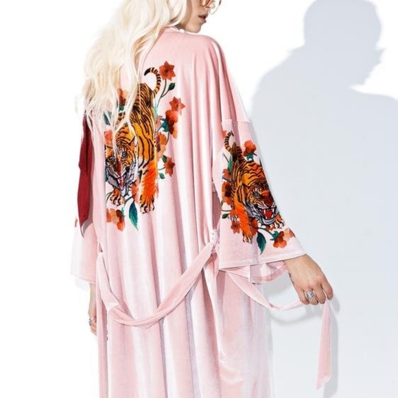 Dolls Kill Other - Velvet Tiger Kimono